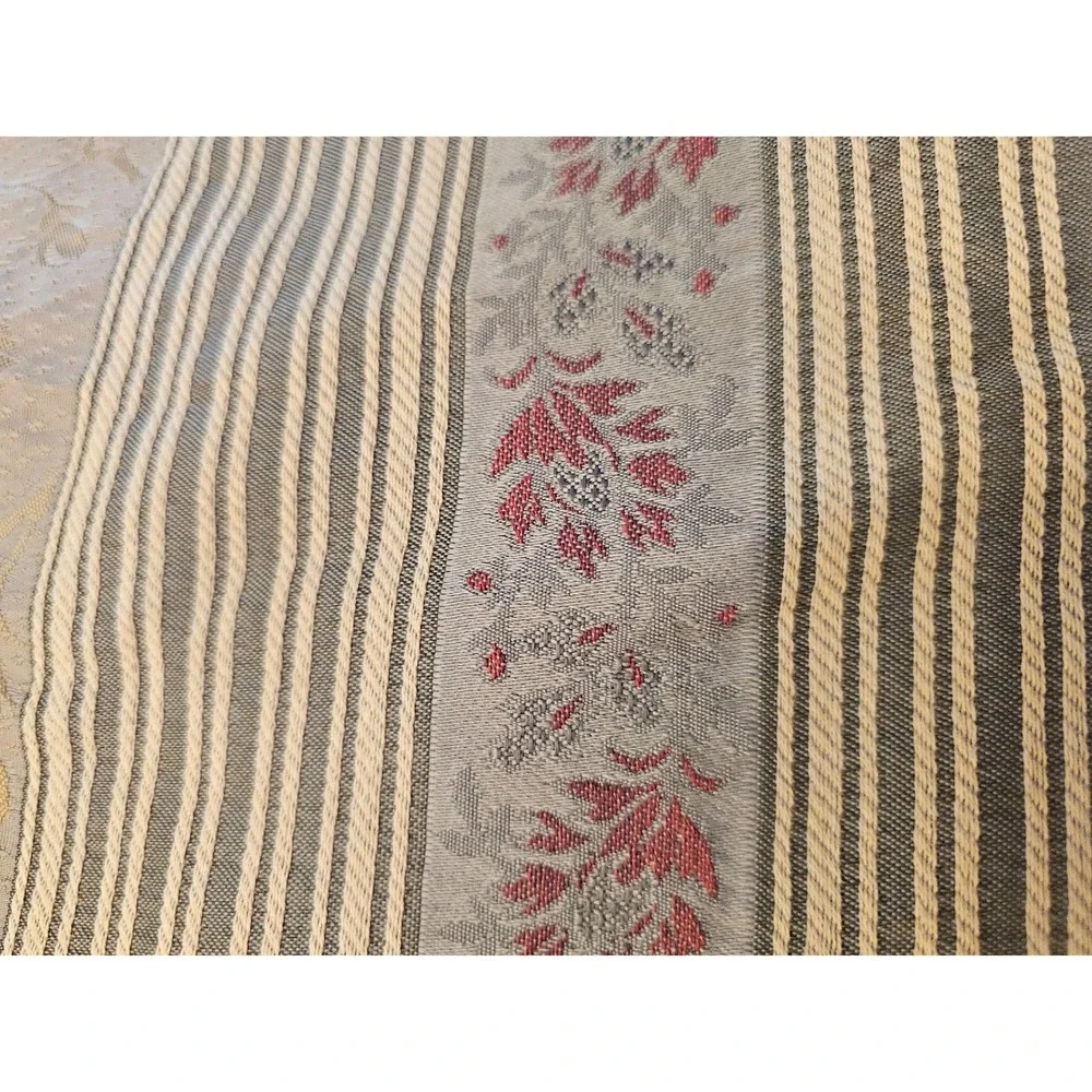 Wamsutta 90s Queen Comforter+Shams Floral Damask Stripe Jacquard Sage USA 92x96